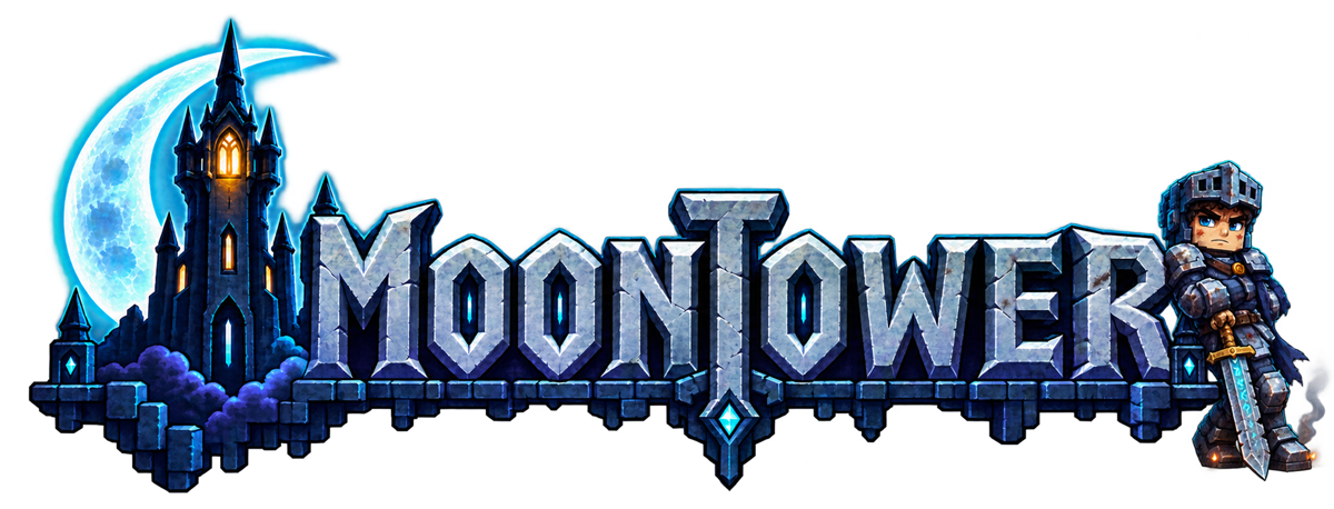MoonTower — chevalier devant la tour lunaire